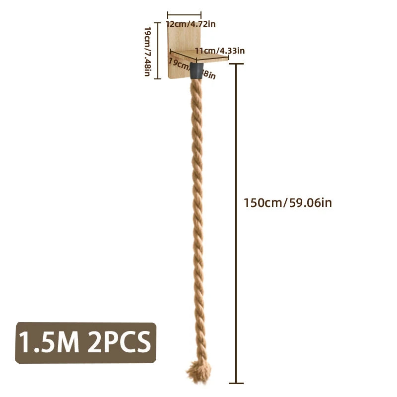 Cat Wall Climbing Sisal Rope Cat Climber Tree Wall Climbing Tower Toy Indoor Cats Posts Kitten Rope Ladder Suitable for Playing