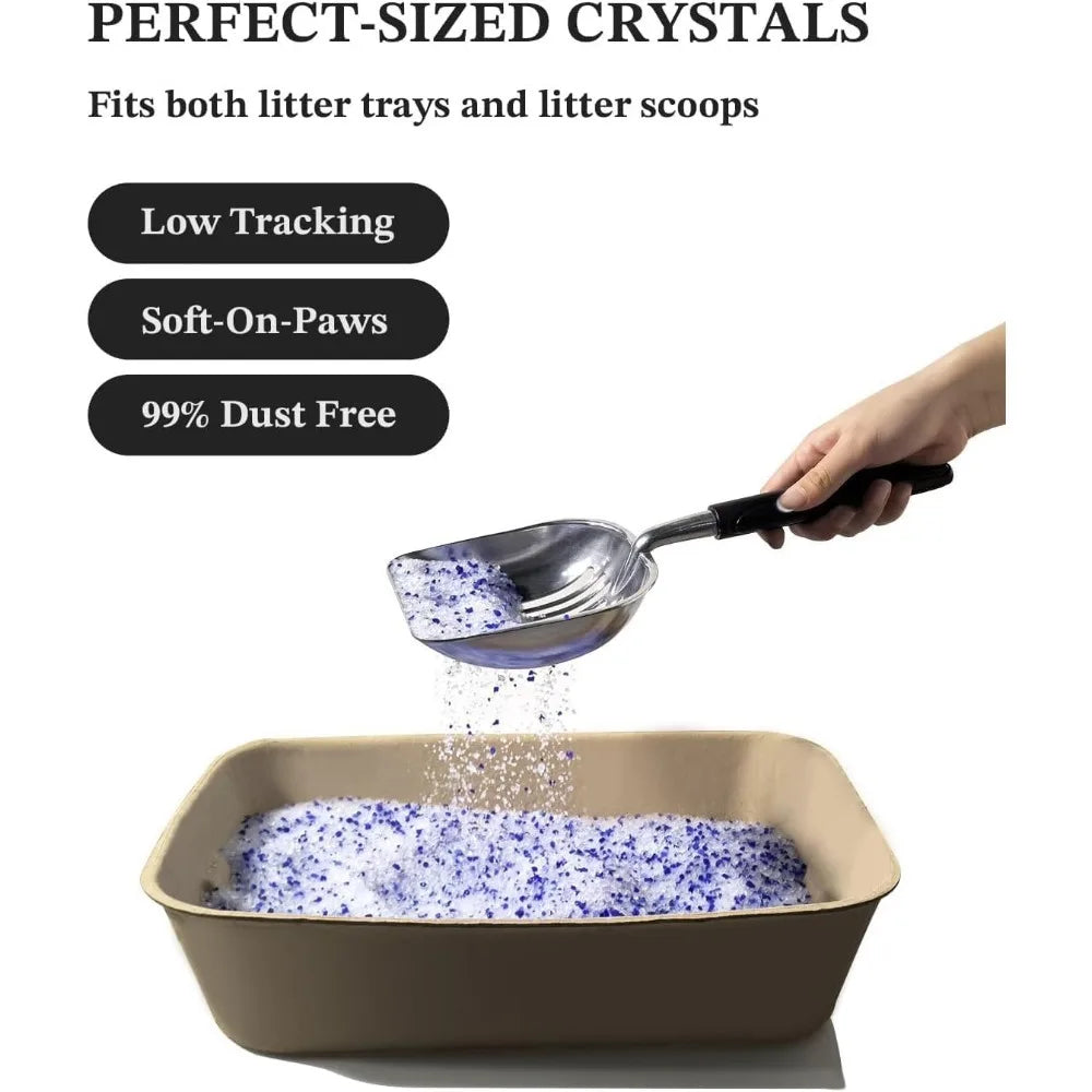 Crystal Cat Litter with Powerful Odor Control, Non-Clumping, Lasts Up to 2 Months, 8.6lb, Rapid Water Absorption