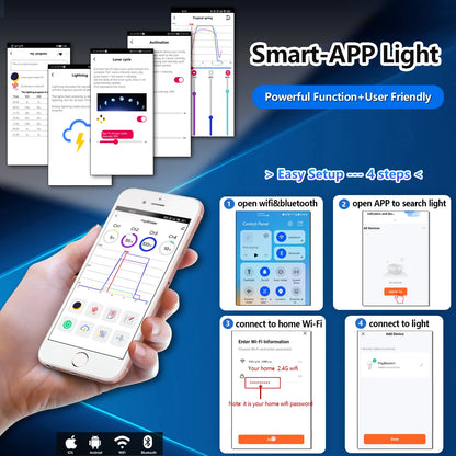 PopBloom RL60 WiFi Full Spectrum LED Saltwater Reef Aquarium Light Supports Mobile WiFi Control