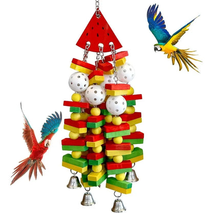 Interactive Bird Toys Set for Large Parrots Cockatoos and Small Birds Including Cockatiels Parakeets MultiFunctional Cage Perch