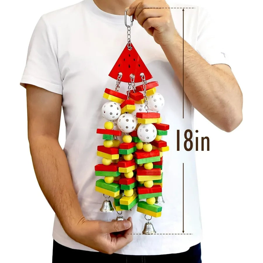 Interactive Bird Toys Set for Large Parrots Cockatoos and Small Birds Including Cockatiels Parakeets MultiFunctional Cage Perch