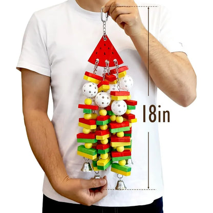 Interactive Bird Toys Set for Large Parrots Cockatoos and Small Birds Including Cockatiels Parakeets MultiFunctional Cage Perch