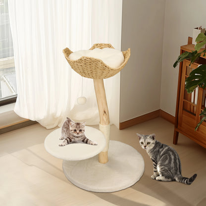 Large Cat Tree Tall Cat Tower for Indoor Cats Multi-Level Plush Cat Condo with Scratching Posts Scratching Boards Perches Caves