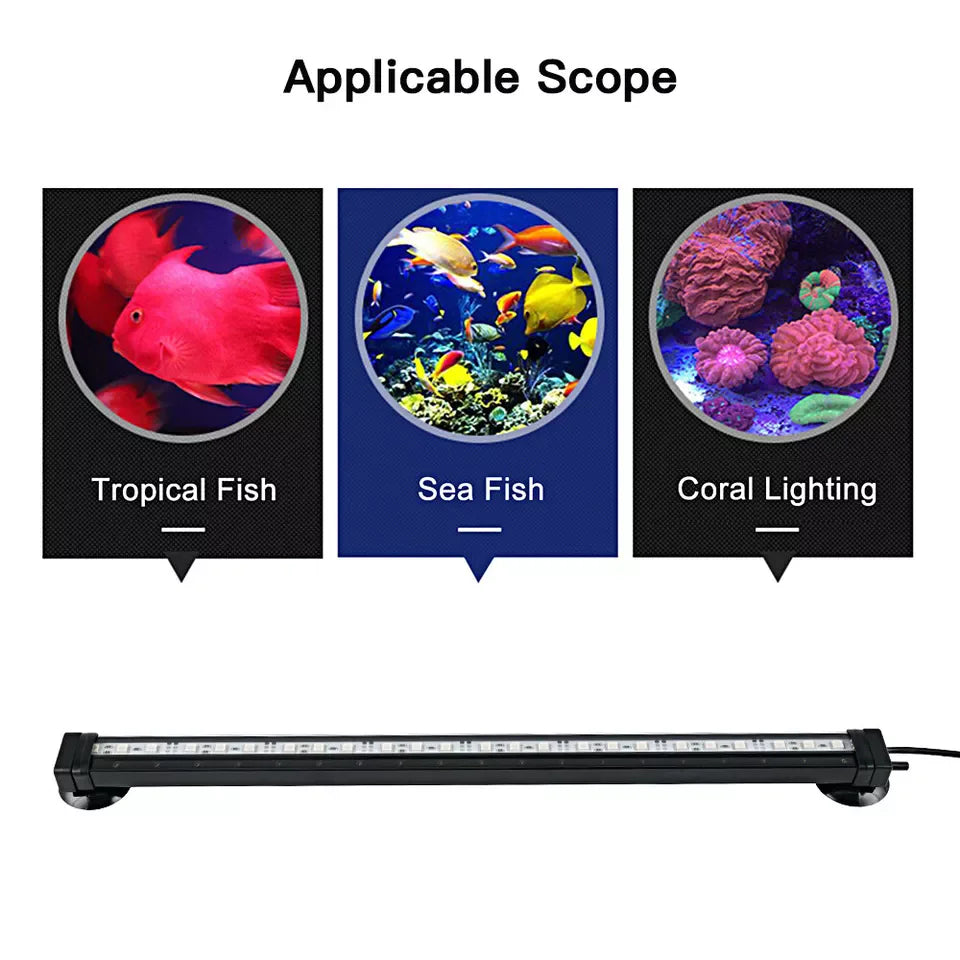 Aquarium Underwater Air Bubble LED Light Fish Tank RGB Submersible Lamp + Remote