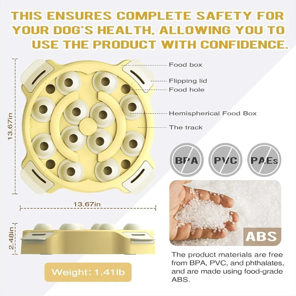 KADTC Interactive Dog & Cat Puzzle & Slow Feeder Toy - 2-in-1 Beginner-Friendly Treat Dispenser, Puppy & Kitten Mental Stimulati