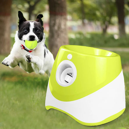 Pet Prime Automatic Dog Ball Thrower Launcher Interative Dog Fetch Machine with 3 Tennis Balls for Indoor/Outdoor Throwing Game