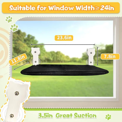 Cat Window Perch Sturdy Cat Window Hammock Cat Window Bed Cordless for Cats Upgraded Suction Cup Tear Resistant and Easy Cleani
