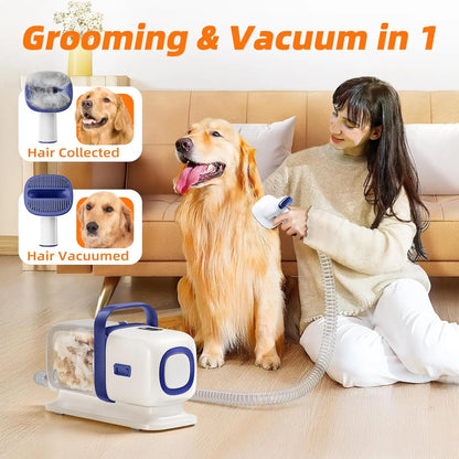 BestsellerDog Grooming Kit with Pet Grooming Vacuum, Dog Clipper, Pet Shedding Brush, Cleaning Tool in 1, Low Noise Dogs Vacuum