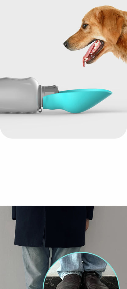 800ml Portable Dog Water Bottle For Big Dogs Pet Outdoor Travel Hiking Walking Foldable Drinking Bowl Golden Retriever Supplies