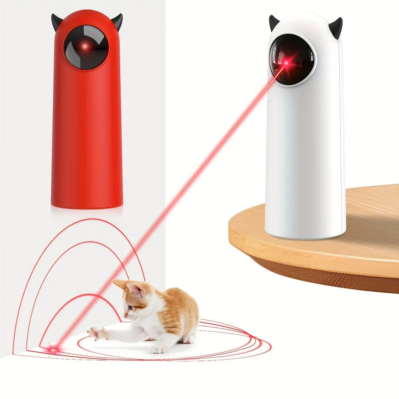 Automatic Laser Cat Toy，Multi-level rotation adjustment speed mode indoor interactive game，Does not include batteries