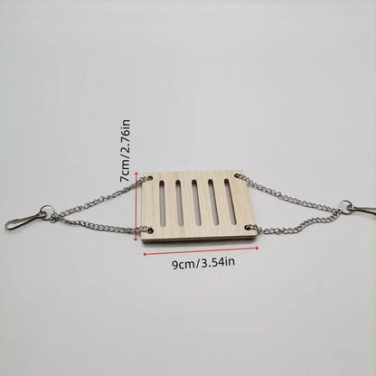 Bite resistant golden bear wooden toy swing seesaw rainbow house rainbow bridge hamster solid wood decoration home