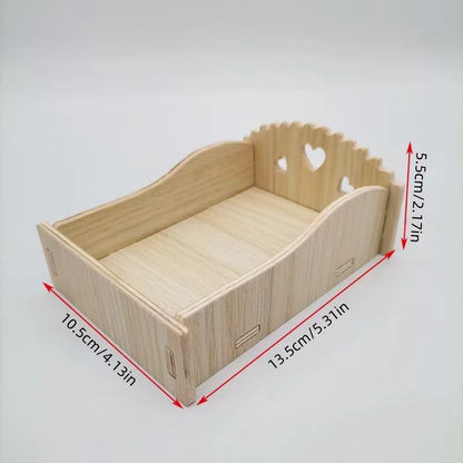 Bite resistant golden bear wooden toy swing seesaw rainbow house rainbow bridge hamster solid wood decoration home