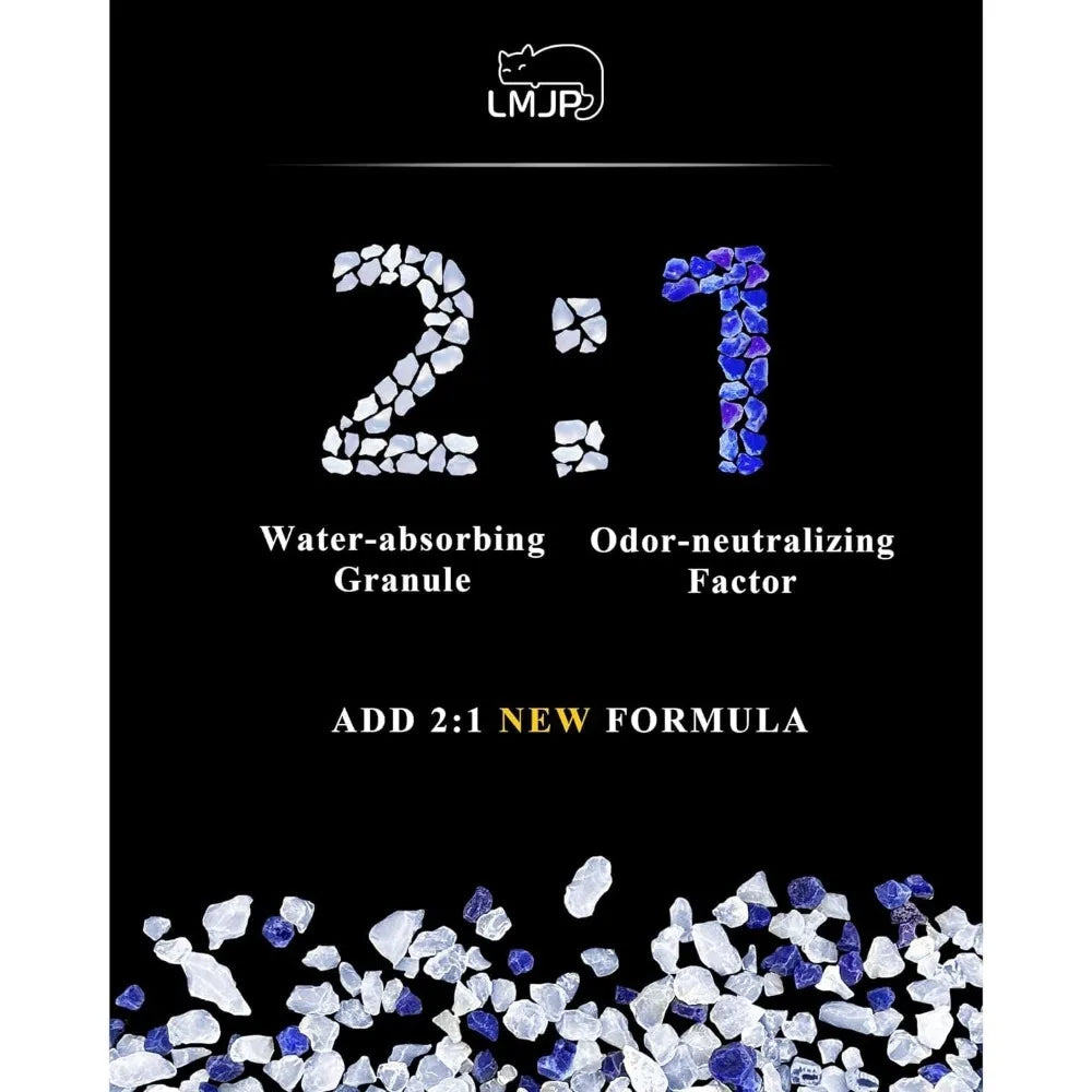 Crystal Cat Litter with Powerful Odor Control, Non-Clumping, Lasts Up to 2 Months, 8.6lb, Rapid Water Absorption