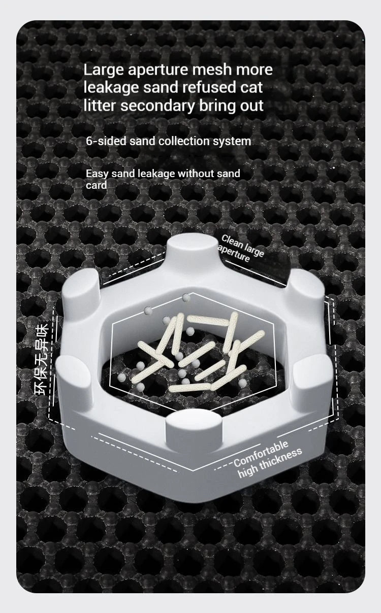 Large Cat Litter Mat Waterproof Double Layer Litter Trapping Clean Pad for Cat Litter Box Durable and Easy to Clean