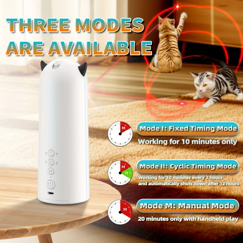 Automatic Laser Cat Toy，Multi-level rotation adjustment speed mode indoor interactive game，Does not include batteries