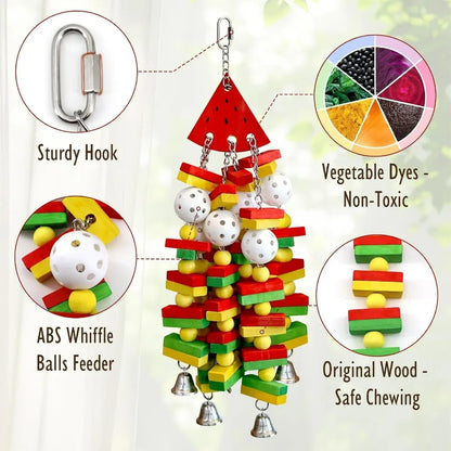 Interactive Bird Toys Set for Large Parrots Cockatoos and Small Birds Including Cockatiels Parakeets MultiFunctional Cage Perch