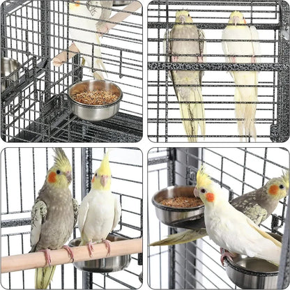 Extra Large Bird Cage 63 Inch Open Play Top Bird Cage with 360° Wheels