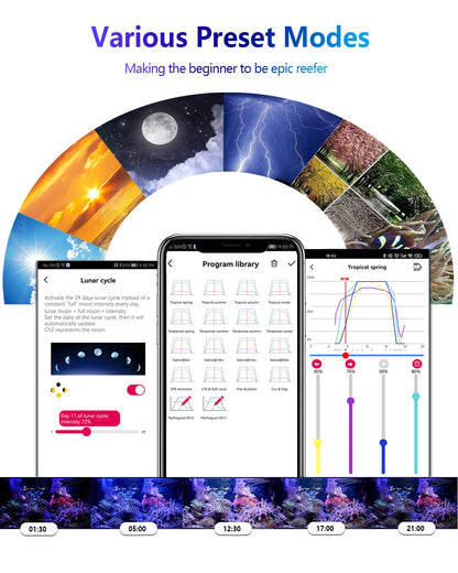 PopBloom RL60 WiFi Full Spectrum LED Saltwater Reef Aquarium Light Supports Mobile WiFi Control