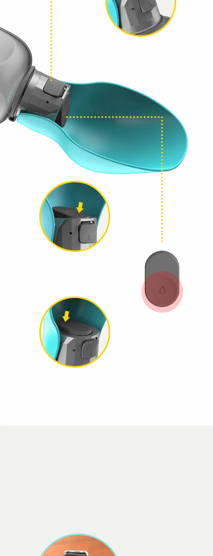 800ml Portable Dog Water Bottle For Big Dogs Pet Outdoor Travel Hiking Walking Foldable Drinking Bowl Golden Retriever Supplies