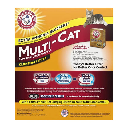 2-Pack Multi-Cat Clumping Litter 40lb, Superior Odor Control with Clean Burst Scent for Cats