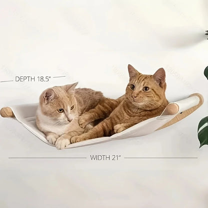Solid wood cat wall hanging bed, balcony cat hanging bed, suspended cat bed, cat tree, pet cat climbing ladder, cat bed