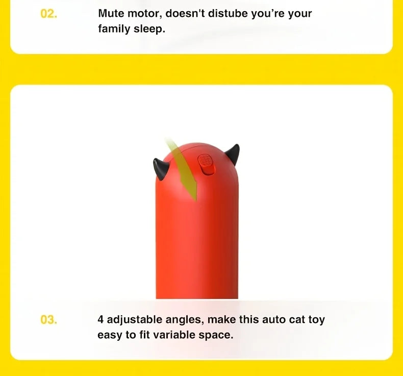 Automatic Laser Cat Toy，Multi-level rotation adjustment speed mode indoor interactive game，Does not include batteries