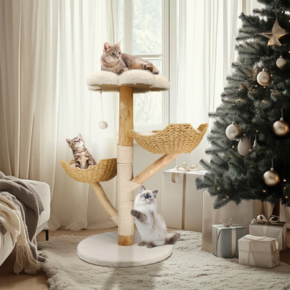 Large Cat Tree Tall Cat Tower for Indoor Cats Multi-Level Plush Cat Condo with Scratching Posts Scratching Boards Perches Caves