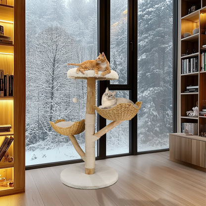 Large Cat Tree Tall Cat Tower for Indoor Cats Multi-Level Plush Cat Condo with Scratching Posts Scratching Boards Perches Caves