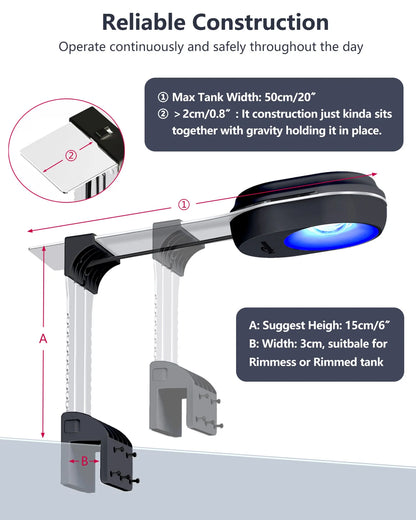 PopBloom RL60 WiFi Full Spectrum LED Saltwater Reef Aquarium Light Supports Mobile WiFi Control