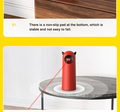 Automatic Laser Cat Toy，Multi-level rotation adjustment speed mode indoor interactive game，Does not include batteries