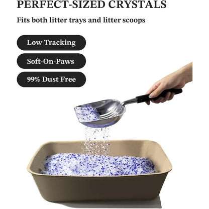 Crystal Cat Litter with Powerful Odor Control, Non-Clumping, Lasts Up to 2 Months, 8.6lb, Rapid Water Absorption