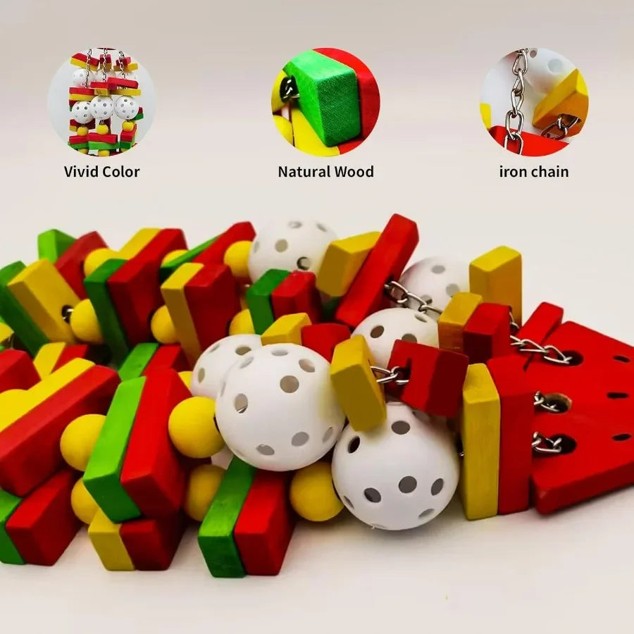 Interactive Bird Toys Set for Large Parrots Cockatoos and Small Birds Including Cockatiels Parakeets MultiFunctional Cage Perch