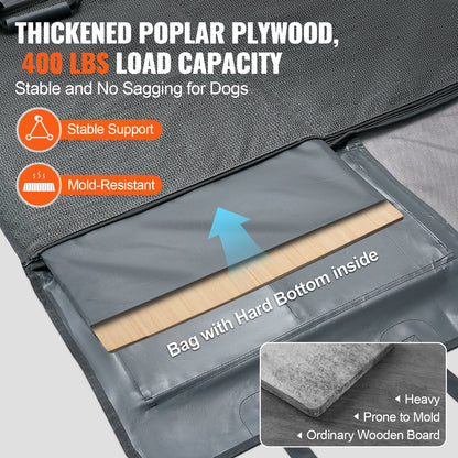 SucceBuy Back Seat Extender for Dogs Dog Hammock for Car Back seat Waterproof Hard Bottom Dog Car Seat Cover for Back Seat