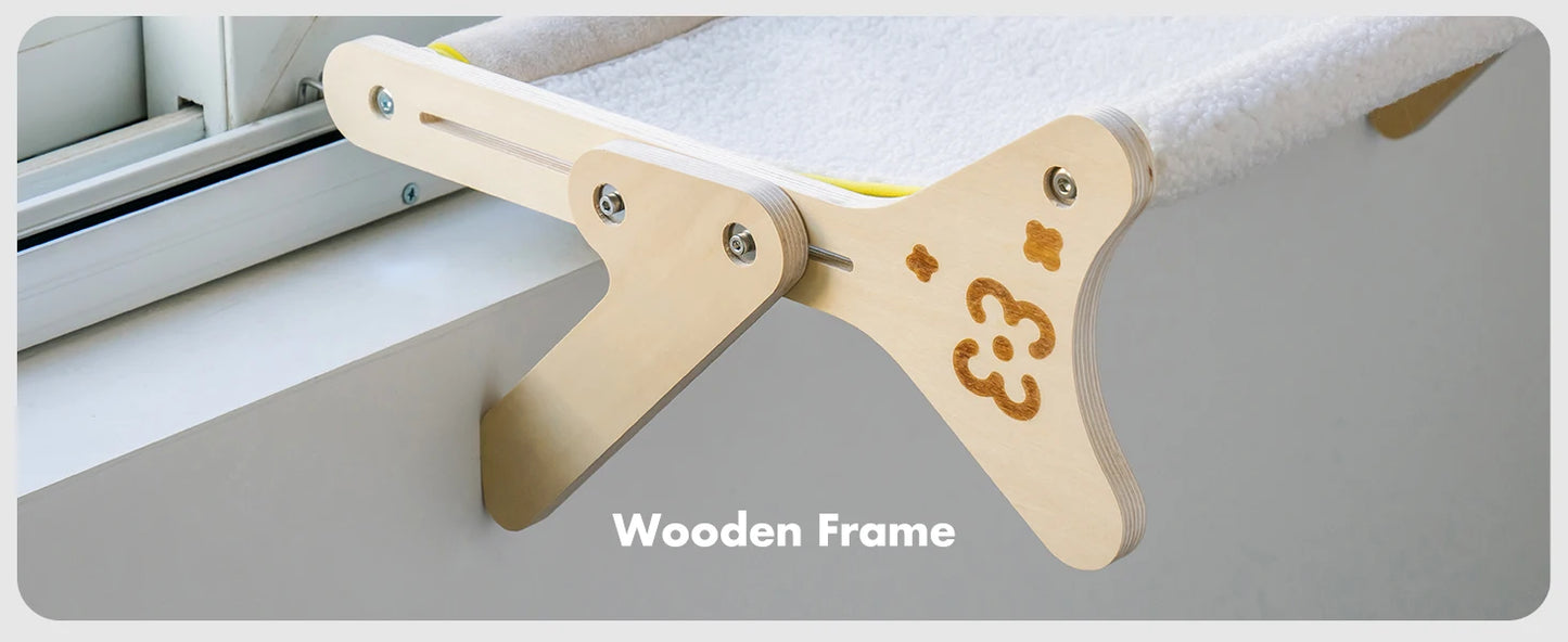 Mewoofun Cat Window Perch Cat Window Hammock Seat 2 in 1 Beige Cream Grey Pink Adjustable Steady Cat Bed for Indoor Cats for 40