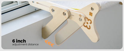 Mewoofun Cat Window Perch Cat Window Hammock Seat 2 in 1 Beige Cream Grey Pink Adjustable Steady Cat Bed for Indoor Cats for 40