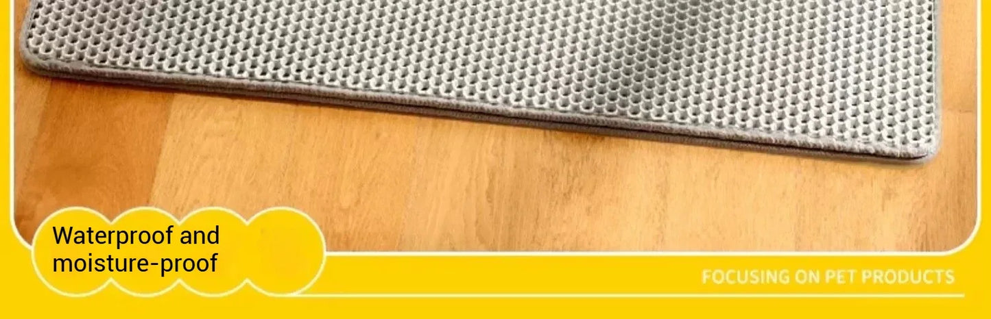 Large Cat Litter Mat Waterproof Double Layer Litter Trapping Clean Pad for Cat Litter Box Durable and Easy to Clean