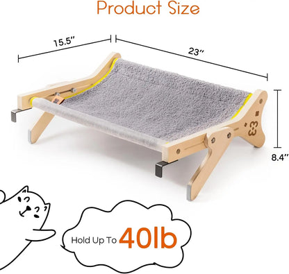 Mewoofun Cat Window Perch Cat Window Hammock Seat 2 in 1 Beige Cream Grey Pink Adjustable Steady Cat Bed for Indoor Cats for 40