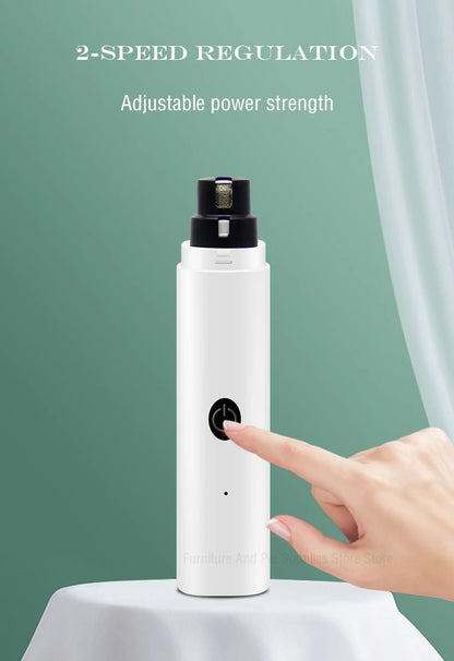 Electric Dog Nail Clippers for Dog Nail Grinders Rechargeable USB Charging LED Light Pet Quiet Cat Paws Nail Grooming Supplies