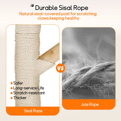 Large Cat Tree Tall Cat Tower for Indoor Cats Multi-Level Plush Cat Condo with Scratching Posts Scratching Boards Perches Caves