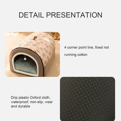 23inch Cute Cat Beds for Indoor Cats 2 in 1 Cat Cave Bed for Kittens and Dog Pets with Removable Washable Cushioned Pillow