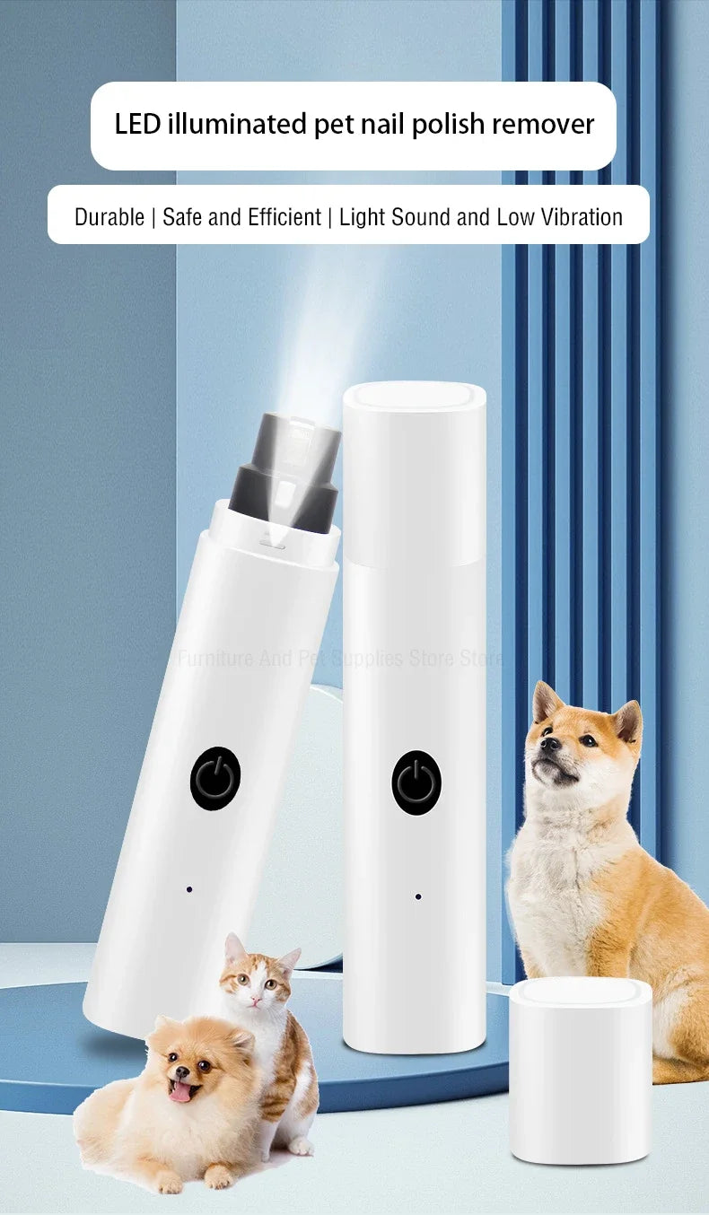 Electric Dog Nail Clippers for Dog Nail Grinders Rechargeable USB Charging LED Light Pet Quiet Cat Paws Nail Grooming Supplies