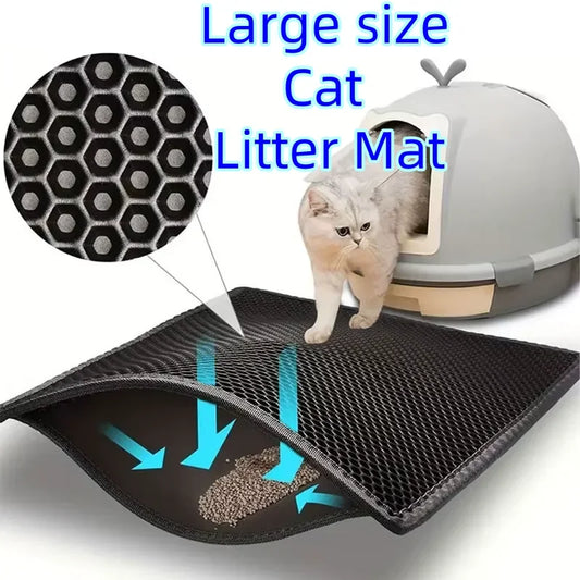 Large Cat Litter Mat Waterproof Double Layer Litter Trapping Clean Pad for Cat Litter Box Durable and Easy to Clean