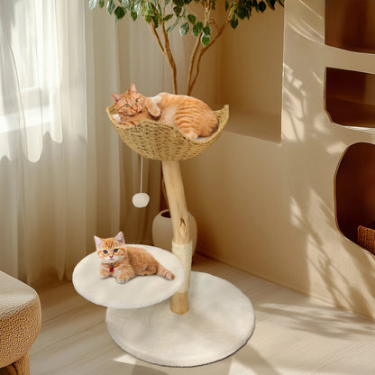 Large Cat Tree Tall Cat Tower for Indoor Cats Multi-Level Plush Cat Condo with Scratching Posts Scratching Boards Perches Caves
