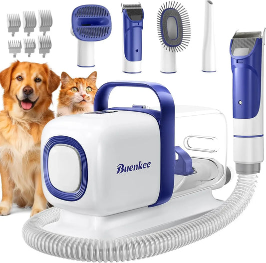 BestsellerDog Grooming Kit with Pet Grooming Vacuum, Dog Clipper, Pet Shedding Brush, Cleaning Tool in 1, Low Noise Dogs Vacuum