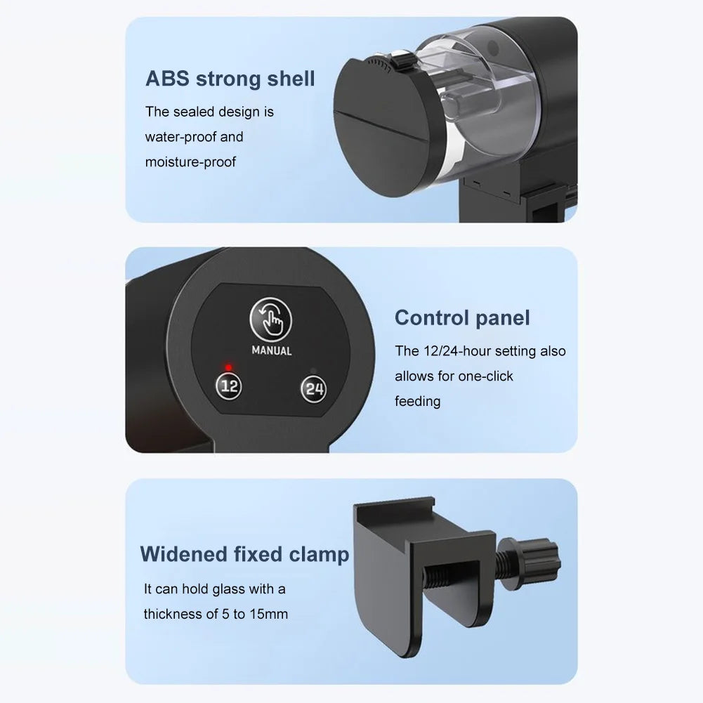 Auto Fish Tank Feeder Large Capacity Intelligent Control Fish Feeder Aquarium Fish Food Dispenser for Aquarium and Turtle Tank