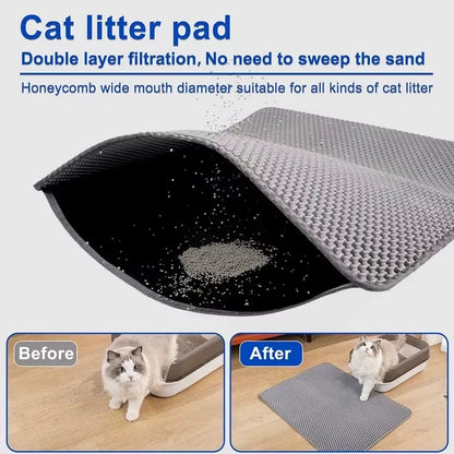 Large Cat Litter Mat Waterproof Double Layer Litter Trapping Clean Pad for Cat Litter Box Durable and Easy to Clean