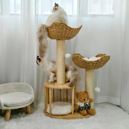 Large Cat Tree Tall Cat Tower for Indoor Cats Multi-Level Plush Cat Condo with Scratching Posts Scratching Boards Perches Caves