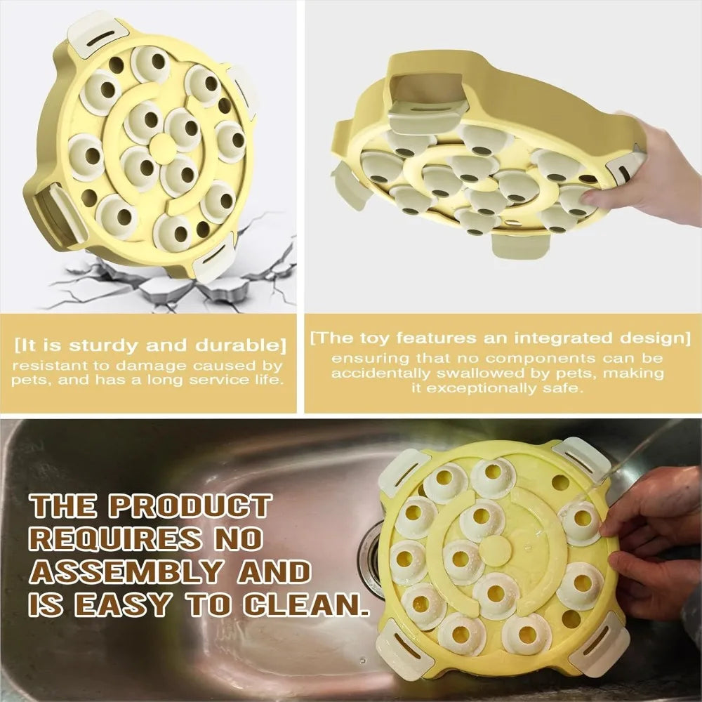 KADTC Interactive Dog & Cat Puzzle & Slow Feeder Toy - 2-in-1 Beginner-Friendly Treat Dispenser, Puppy & Kitten Mental Stimulati