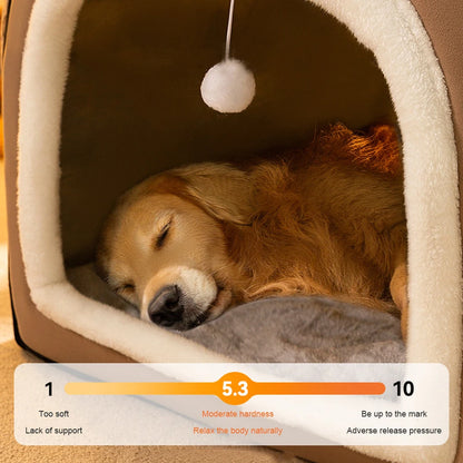 23inch Cute Cat Beds for Indoor Cats 2 in 1 Cat Cave Bed for Kittens and Dog Pets with Removable Washable Cushioned Pillow