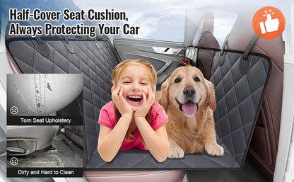 SucceBuy Back Seat Extender for Dogs Dog Hammock for Car Back seat Waterproof Hard Bottom Dog Car Seat Cover for Back Seat
